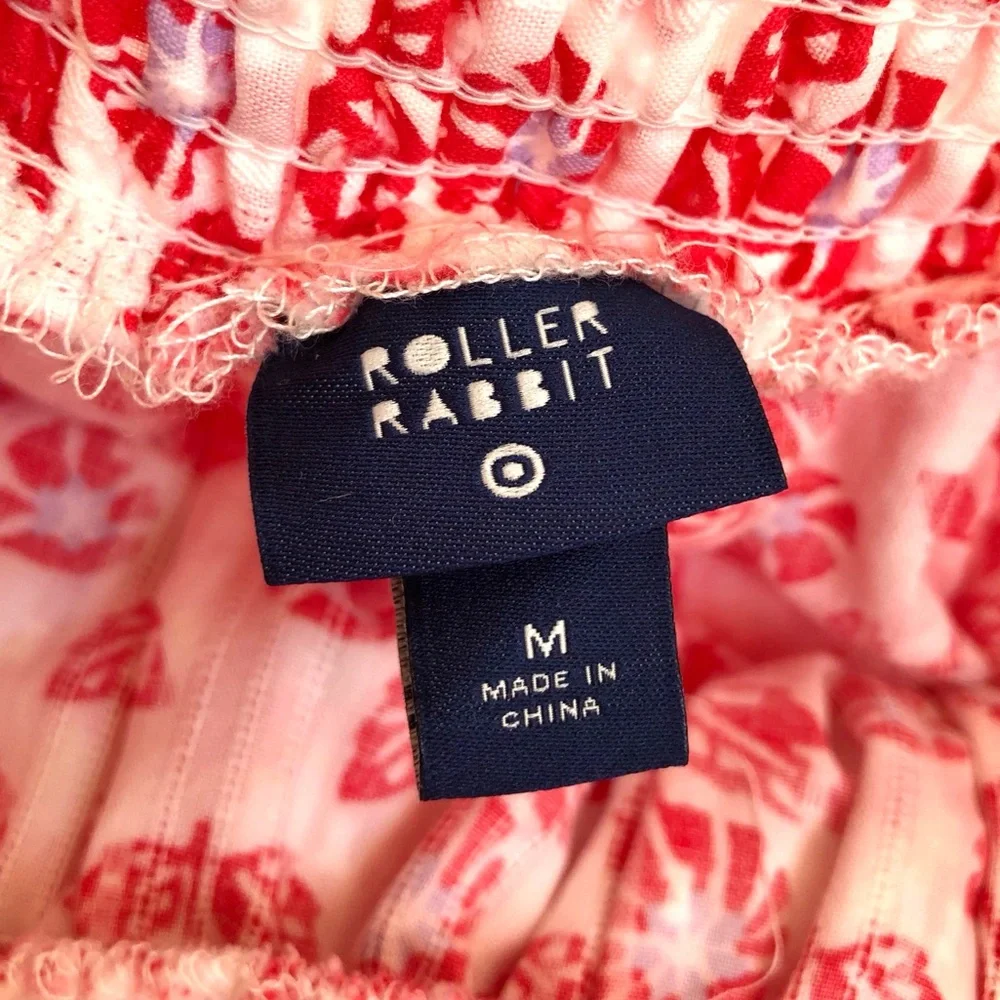 NWT Roller Rabbit X Target Red / White Floral Tiered Mini Skirt Size Medium